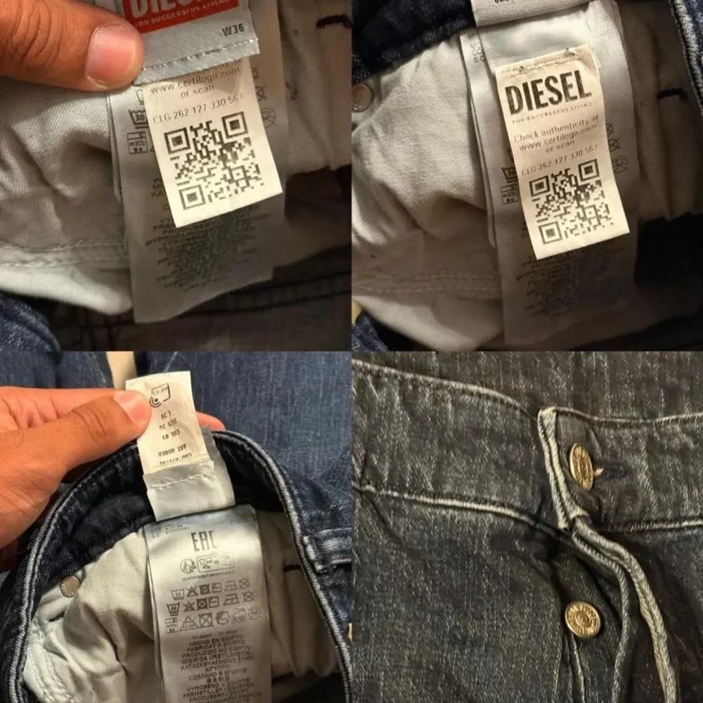 (2017) Diesel Denim Division Slim-Straight Jeans - Dark Indigo - 36